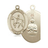 14kt Solid Gold St. Kateri Equestrian Medal Pendant 1 x 3/4 inch handcrafted by Bliss Manufacturing USA