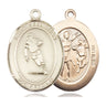 14kt solid gold St. Sebastian rugby medal pendant 1 x 3/4 handcrafted by Bliss