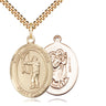 14kt gold filled St. Christopher archery patron saint medal necklace with 24 inch chain by Bliss