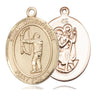 14kt solid gold St. Christopher medal pendant 1x3/4 inch by Bliss Manufacturing USA
