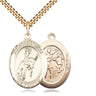 14kt Gold Filled St. Sebastian Rodeo Pendant Necklace 1 x 3/4 inches with 24 inch chain by Bliss