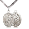 Sterling silver St. Sebastian rodeo medal necklace 1 inch pendant with 24 inch curb chain by Bliss Manufacturing