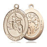 14kt Solid Gold St. Sebastian Motorcycle Medal Pendant 1 inch x 3/4 inch handcrafted by Bliss