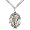 Sterling Silver St. Martin of Tours Medium Patron Saint Medal Necklace with 24 inch Chain by Bliss