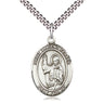Sterling Silver St. Vincent Ferrer Patron Saint Medal Necklace 1 inch by 3/4 inch with 24 inch chain by Bliss Manufacturing