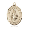 14kt Solid Gold St. Augustine of Hippo Medium Patron Saint Medal Pendant 1 x 3/4 inch by Bliss Manufacturing
