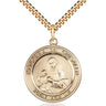 14kt gold filled Madonna Del Ghisallo medal necklace with 24 inch curb chain, handcrafted by Bliss