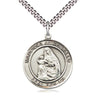 Sterling Silver Madonna Del Ghisallo Patron Saint Medal Necklace 1 inch by 5/8 inch with 24 inch chain by Bliss
