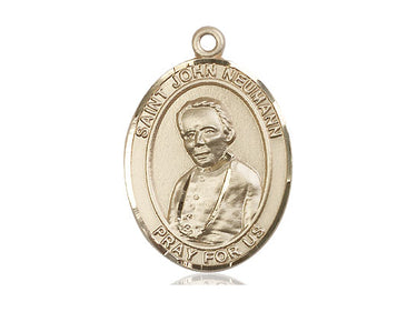 14kt Solid Gold St. John Neumann Patron Saint Medal Pendant 1 inch by 3/4 inch by Bliss