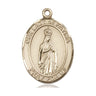 14kt Solid Gold Our Lady of Fatima Medal Pendant 1 x 3/4 inch handcrafted by Bliss