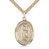 14kt Gold Filled Our Lady of Guadalupe Medal Necklace 1x3/4 inch on 24 inch Chain by Bliss Manufacturing