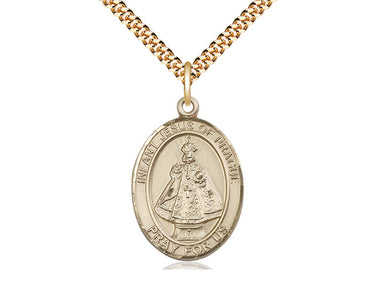 Medium 14kt Gold Filled Infant of Prague Catholic Medal Necklace 1x3/4" on 24" Chain by Bliss USA