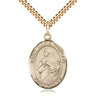 14kt Gold Filled St. Maria Goretti Patron Saint Medal Necklace 1x3/4 inch Medium Pendant 24 inch Curb Chain Bliss USA