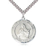 Sterling Silver St. Maria Goretti Patron Saint Medal Necklace 1x5/8 inch Medium Pendant 24 inch Curb Chain Bliss USA