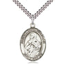 Sterling Silver St. Maria Goretti Patron Saint Medal Necklace 1 inch x 3/4 inch Medium with 24 inch Chain by Bliss