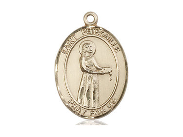 14kt solid gold St. Petronille patron saint medal pendant, 1 x 3/4 inches, handcrafted by Bliss