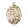 14kt Solid Gold St. Therese of Lisieux Medal Pendant 1x3/4 inch by Bliss Manufacturing USA