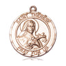 14kt Solid Gold St. Therese of Lisieux Catholic patron saint medal pendant 1 x 5/8 inches handcrafted by Bliss
