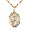 14kt Gold Filled St. Isaac Jogues Patron Saint Medal Necklace 1 x 3/4 inch with 24 inch Chain by Bliss