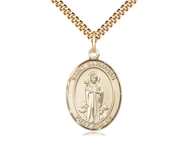 14kt Gold Filled St. Barnabas Patron Saint Medal Necklace 1 x 3/4 inch on 24 inch Chain by Bliss