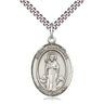 Sterling Silver St. Barnabas Patron Saint Medal Necklace 1 x 3/4 inch on 24 inch Chain by Bliss