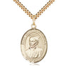 14kt Gold Filled St. Ignatius of Loyola Patron Saint Medal Necklace 1 x 3/4 inch with 24 inch Chain by Bliss
