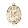 14kt solid gold St. Ignatius of Loyola medal pendant, 1 inch by 3/4 inch, handcrafted by Bliss Manufacturing