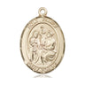 14kt Solid Gold Holy Family Medal Pendant 1 x 3/4 inches handcrafted by Bliss Manufacturing USA