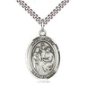 Sterling Silver Holy Family Pendant Necklace 1 inch by 3/4 inch on 24 inch Curb Chain by Bliss Manufacturing