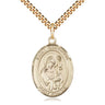 Gold Filled St. Gertrude of Nivelles patron saint medal necklace 1x3/4 inch pendant 24 inch chain Bliss