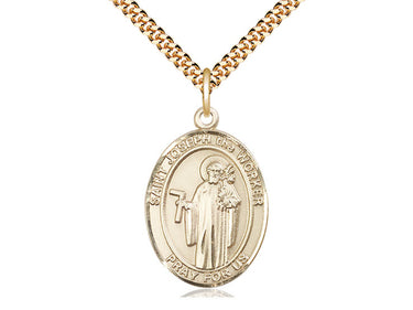 14kt Gold Filled St. Joseph the Worker Patron Saint Medal Necklace with 24 inch Chain by Bliss