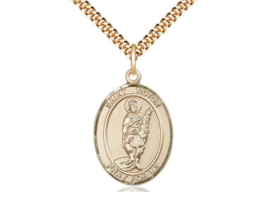 14kt Gold Filled St. Victor of Marseilles Patron Saint Medal Necklace 1x3/4 inch with 24 inch Chain by Bliss USA