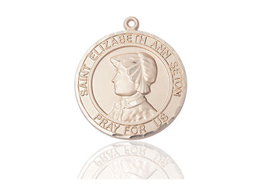 14kt Solid Gold St. Elizabeth Ann Seton patron saint medal pendant 1 x 5/8 inch by Bliss