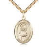 Gold Filled St. Lillian Catholic patron saint medal necklace 1x3/4 inch with 24 inch chain by Bliss