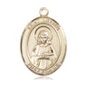 14kt solid gold St. Lillian patron saint medal pendant, 1 x 3/4 inch medium size, handcrafted by Bliss Manufacturing USA