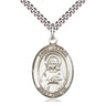 Sterling Silver St. Lillian Patron Saint Medal Necklace 1 inch x 3/4 inch with 24 inch chain by Bliss Manufacturing