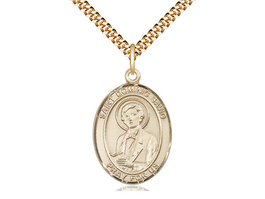 14kt Gold Filled St. Dominic Savio Patron Saint Medal Necklace 1 inch with 24 inch Chain by Bliss Manufacturing