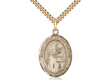 14kt Gold Filled St. John of the Cross patron saint medal necklace 1 inch by 3/4 inch on 24 inch chain by Bliss