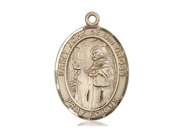 14kt Solid Gold St. John of the Cross Patron Saint Medal Pendant 1 x 3/4 inch by Bliss Manufacturing