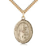 Gold Filled San Juan de la Cruz Patron Saint Medal Necklace 1 x 3/4 inches on 24 inch chain by Bliss