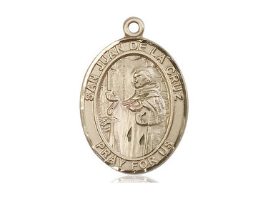 14kt Solid Gold San Juan de la Cruz patron saint medal pendant, 1 inch medium size, handcrafted USA by Bliss Manufacturing