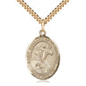14kt Gold Filled St. Bernard of Clairvaux Patron Saint Medal Necklace 1 x 3/4 inch 24 inch Chain Bliss
