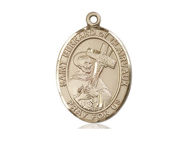14kt Solid Gold St. Bernard of Clairvaux Patron Saint Medal Pendant by Bliss Manufacturing