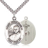 Sterling silver St. John Paul II patron saint medal necklace with 24 inch chain by Bliss Manufacturing