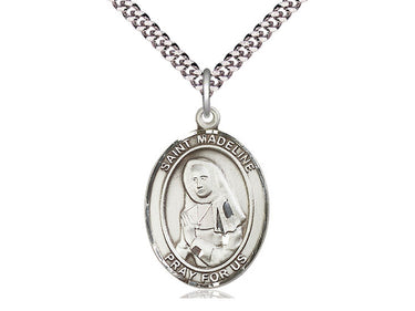 Sterling Silver St. Madeline Sophie Barat Patron Saint Medal Necklace 1 inch x 3/4 inch with 24 inch Chain by Bliss