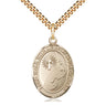 14kt gold filled footprints cross necklace with 1 x 3/4 inch pendant and 24 inch chain by Bliss