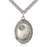 Sterling silver footprints cross necklace with 1 x 3/4 inch pendant and 24 inch chain by Bliss