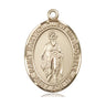 14kt Solid Gold St. Bartholomew the Apostle Medium Patron Saint Medal Pendant 1 x 3/4 inch by Bliss