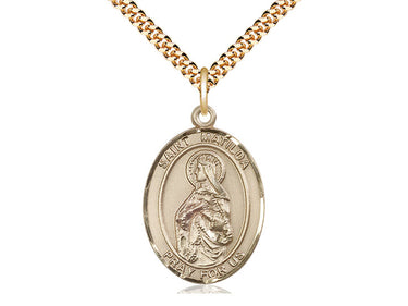 14kt Gold Filled St. Matilda Patron Saint Medal Necklace 1 inch x 3/4 inch Medium with 24 inch Chain by Bliss