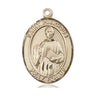 14kt solid gold St. Placidus patron saint medal pendant, 1x3/4 inch, handcrafted by Bliss Manufacturing USA